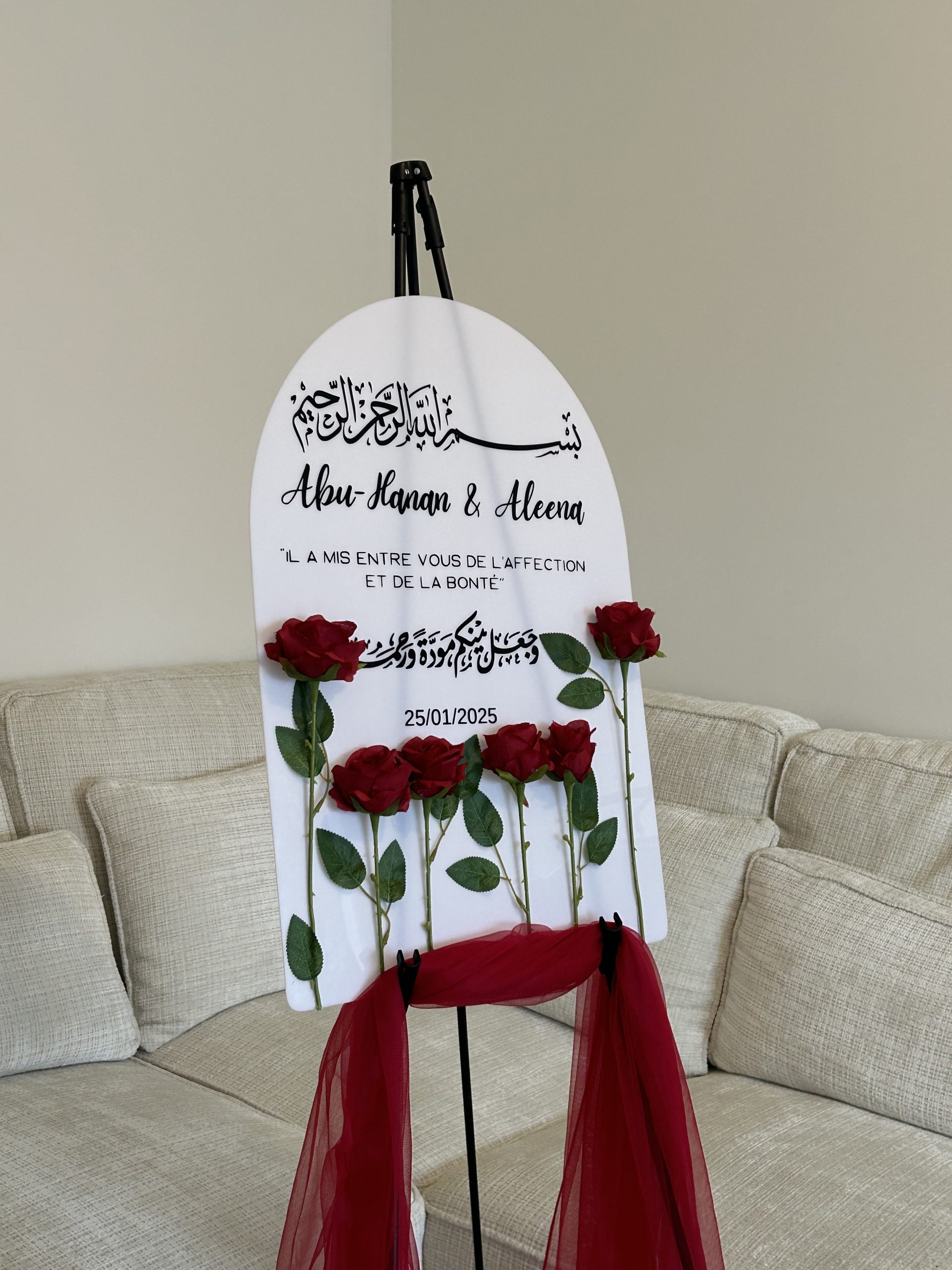 Arche personnalisée avec design floral