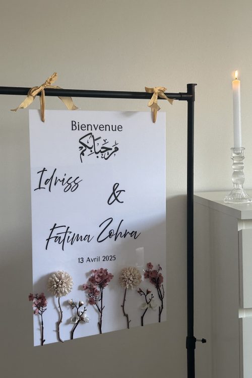 Un jolie panneau d’accueil pour votre mariage